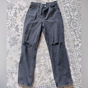 Abercrombie 90s straight distressed black jeans